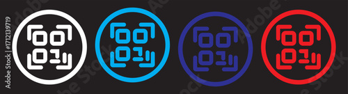 scan  code icon scanning code sign. Simple digital scanning  vector illustration. Fake QR code set vector illustration. Fake QR Code Set Vector Illustration for Design and Mockups