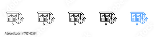 Profit Projection Icon Different Style Outline Collection Set 