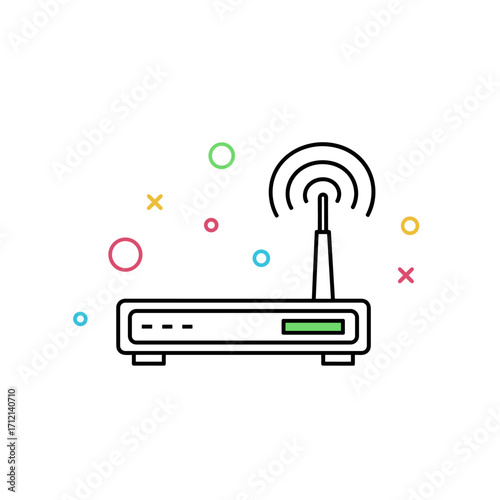 Modern wireless router network device for home and office connectivity signal transmission internet access equipment