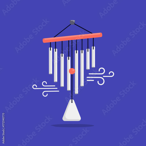 Melodious chimes gentle breeze soft soundscape outdoor decoration serene atmosphere