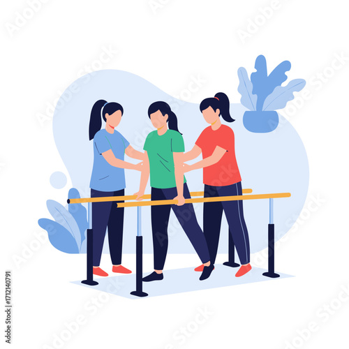 Physical therapy session for patient recovery and rehabilitation with professional guidance and support