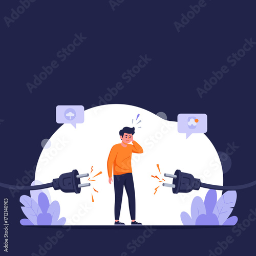 Disconnected network symbolizing digital connectivity issues and online service failures frustrating users
