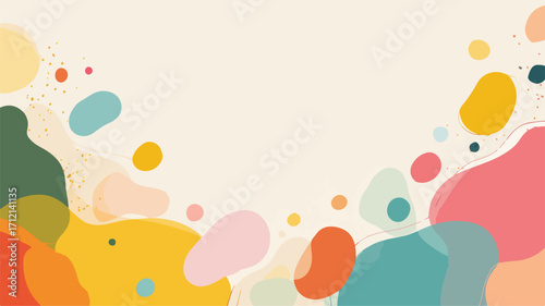 Elegant Pastel Blob Shapes Floating on Cream Background