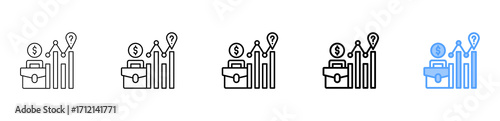 Business Forecast Icon Different Style Outline Collection Set 