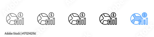 Economic Growth Icon Different Style Outline Collection Set 