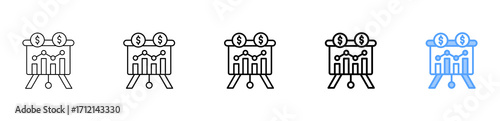 Projection Icon Different Style Outline Collection Set 