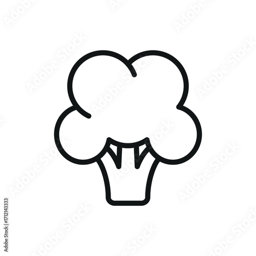 Broccoli icon in line style for cooking, eco, and organic visuals.