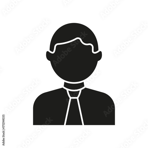 Business Professional Avatar Solid Icon. Corporate Identity, Career Development, And Professional Representation Silhouette Symbol. Workplace And Networking. Isolated Vector Illustration