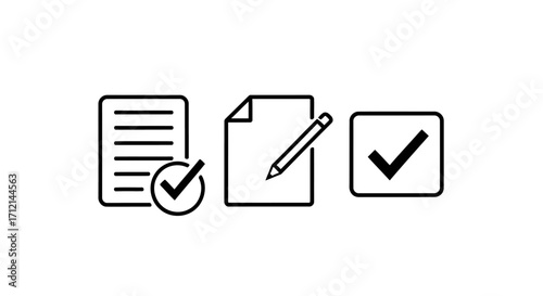 Document editing, completion, and approval icons