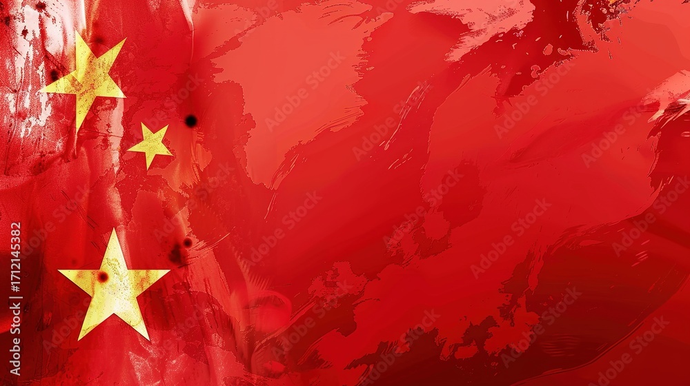 Obraz premium National Day background pictures capture the essence of patriotism and celebration, showcasing vivid red flags waving proudly against clear blue skies, intricate flower arrangements lining city street