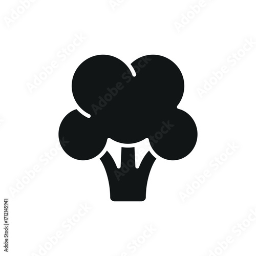 Broccoli icon in glyph for health, vegan, and food content.