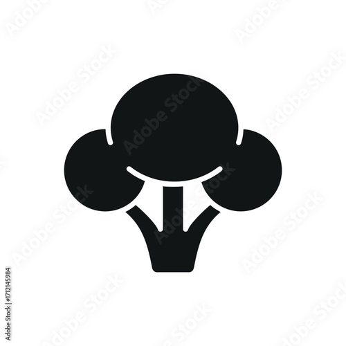 Broccoli icon in glyph for health, vegan, and food content.
