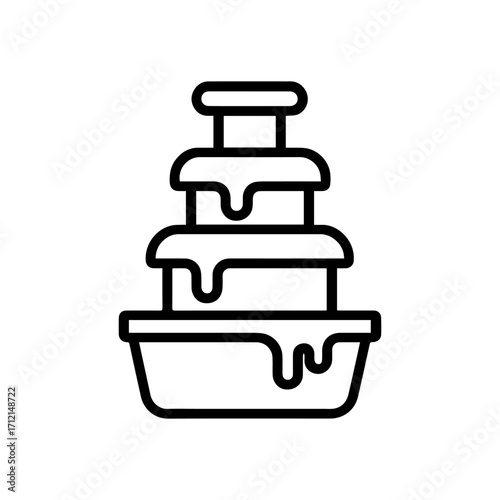 Line icon chocolate fountain vector on a white background Vector icon on a white background