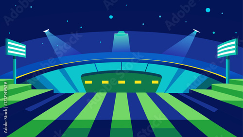 Illustration of a stadium at night time