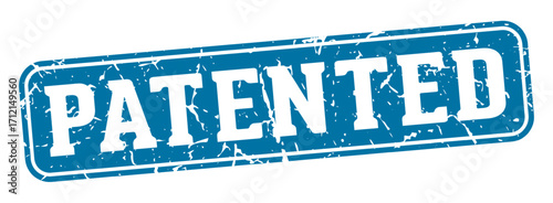 patented rectangular sign. patented stamp