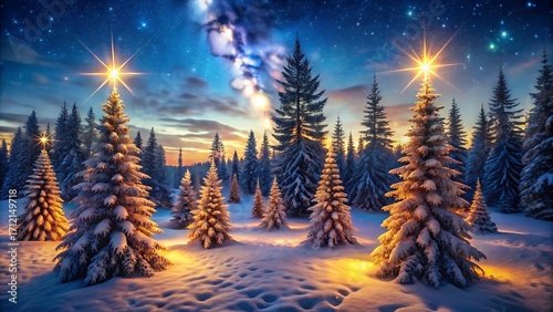 sunset in the forest