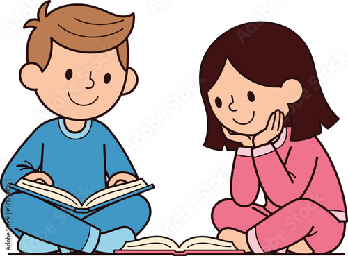 Happy children playing hide and seek behind a tree, boy and girl having fun outdoors, childhood game, friendship and joy