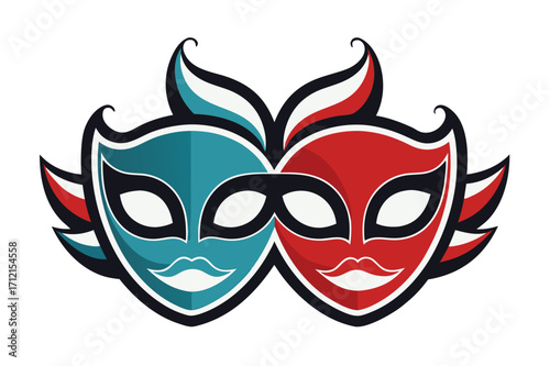Different Mask silhouette vector with white background. Masquerade vector for apps or web party superhero carnival villain or burglar icon in flat. 
costume eye mask hidden person face.