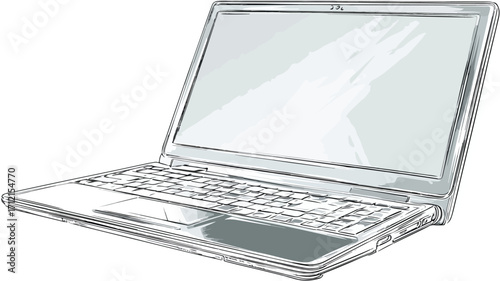 Modern & Sleek Laptop with Open Screen Outline for Professionals