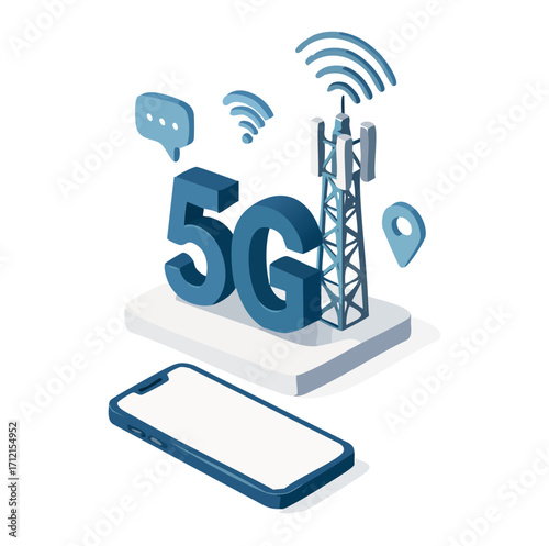 5G communication tower for wireless hi-speed internet. Mobile network technology in city life concept. LTE aerial connection with satellite net.