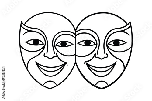 Different Mask silhouette vector with white background. Masquerade vector for apps or web party superhero carnival villain or burglar icon in flat. 
costume eye mask hidden person face.