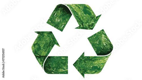 Recycle Symbol on White Background Vector for Sustainability Concepts