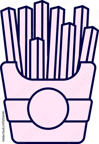Minimalist French Fries Illustration for Fast Food Promotions and Design Projects