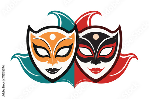 Different Mask silhouette vector with white background. Masquerade vector for apps or web party superhero carnival villain or burglar icon in flat. 
costume eye mask hidden person face.