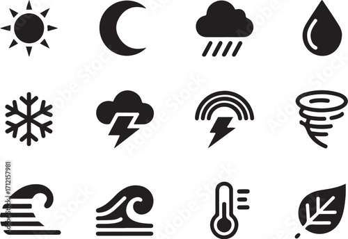 Weather icons for forecasts and climate information