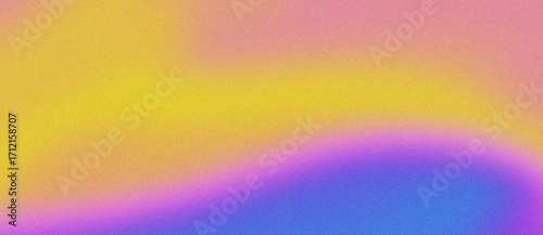 purple pink yellow blue grainy gradient background, abstract noisy texture poster banner header cover design