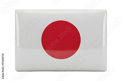 Free Download Captivating 3D render of the Japanese flag with a glossy finish, perfect for national pride and international business concepts. - GFXLoad