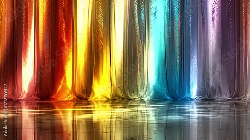 Chromatic Cascade: A Dazzling Symphony of Rainbow Hues and Reflections