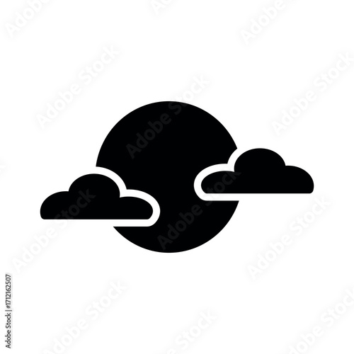An illustration depicting a black icon of Halloween scary holiday attributes on a white background