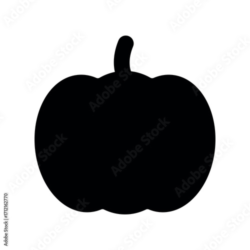 An illustration depicting a black icon of Halloween scary holiday attributes on a white background