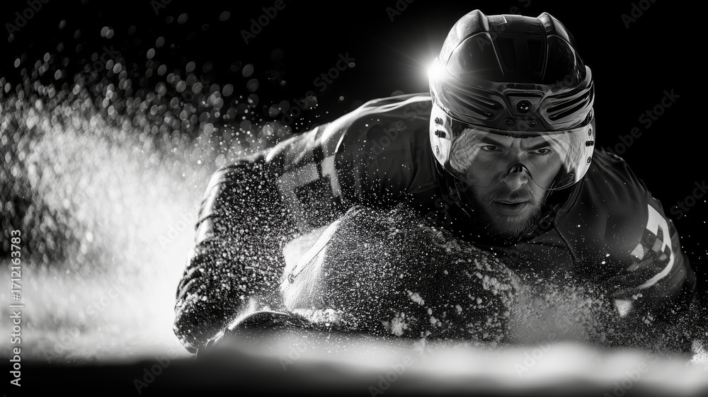 Obraz premium Speed and determination in para ice hockey sledge competition on ice