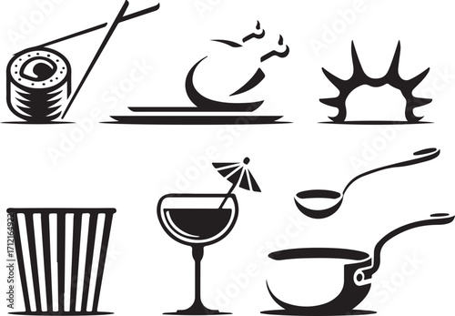 Culinary icons for menus, restaurants, and food blogs