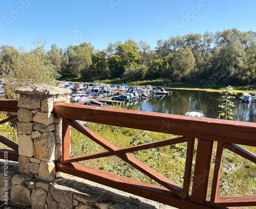 wooden bridge over river