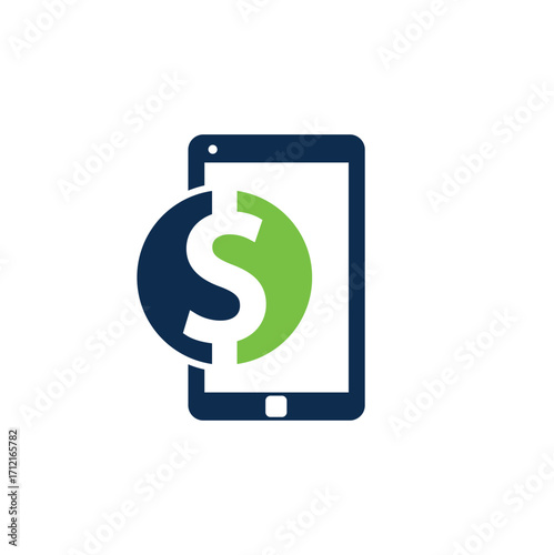 Mobile Pay Logo Template Design. Mobile money logo vector template