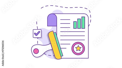 Quality Certification with Verified Progress animation, Officially Recognized Excellence animated video, Business corporation clip, Stamping Success footage, Sales Marketing motion graphics