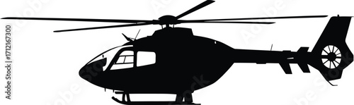 Vector art of helicopter silhouette for modern air transport
