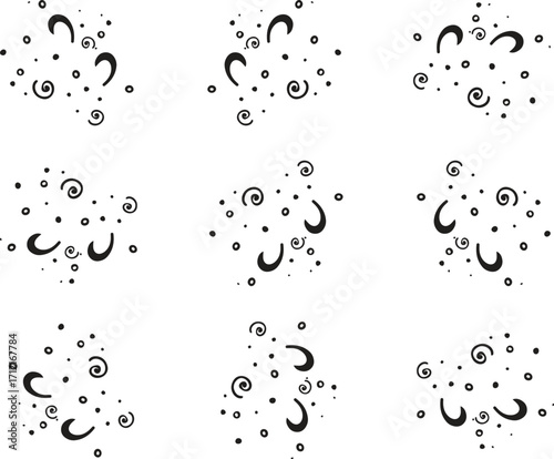 Spiral swirl symbols set