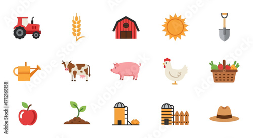 Farm Icons Collection.