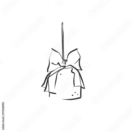 Hand drawn abstract vector graphic illustration collection with cute, stylized Happy Easter cake line design.Trendy modern Easter design concept.Vector line sketch traditional symbol. Easter icons .