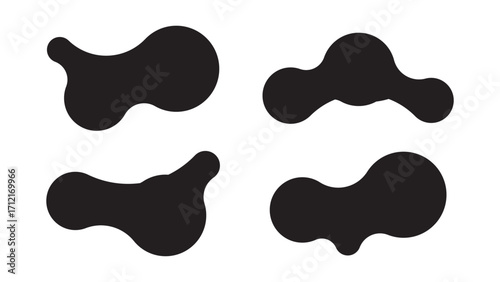Set of abstract metaball shapes