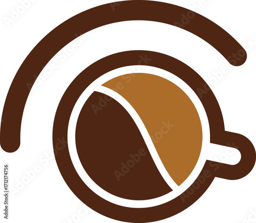 Coffee beans symbol icon vector flat