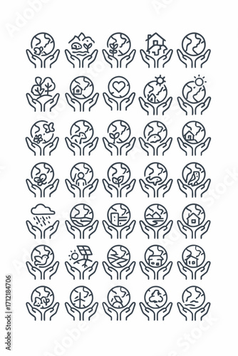 Protecting Our Planet A Collection of Environmental Icons
