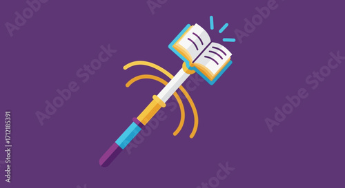 Magical Book Wand for Knowledge and Learning.