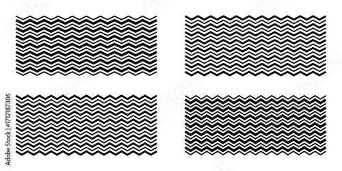 Wave line vector set. Vector water waves. Wave ornament pattern. Set of wavy zigzag lines. Wave thin line background.
