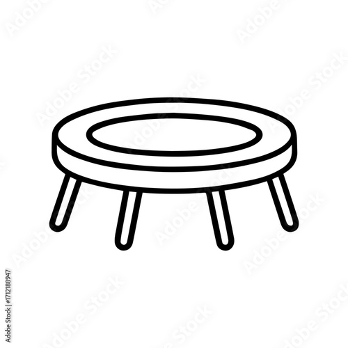 Line icon trampoline vector on a white background Vector icon on a white background