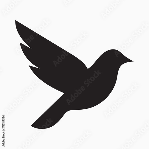 Silhouette of a dove in flight graceful wings spread symbolizing peace freedom hope and spirituality flying across the sky